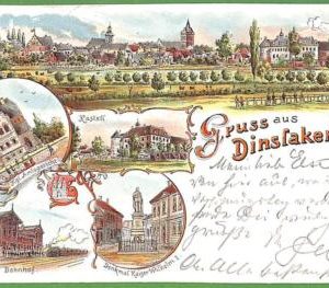 ah1338 - GERMANY - VINTAGE POSTCARD Ansichtskarten - Gruss aus Dinslaken - 1898