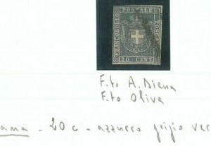 74364 - ANTICHI STATI: TOSCANA - Sasso 20 c Azzurro Grigio Verdastro DIENA OLIVA