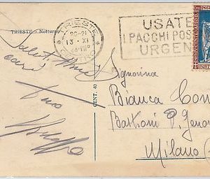 ITALIA REGNO storia postale   Sass 226  ISOLATO su CARTOLINA 1928