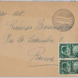 ITALIA REGNO: storia postale - Sass 454 coppia su BUSTA 1941
