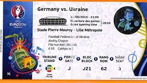 C2437-Vecchio BIGLIETTO PARTITA CALCIO- 2016 GERMANIA VS UCRAINE