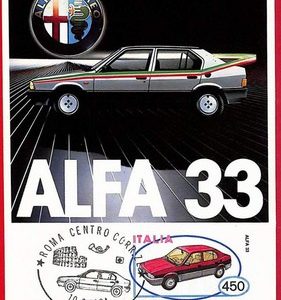 ai5825  - ITALY  - Postal History - MAXIMUM CARD - Cars - 1984 ALFA ROMEO