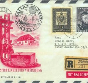 87408 - AUSTRIA - Postal History - SPECIAL FLIGHT COVER - BALLOONS  1950