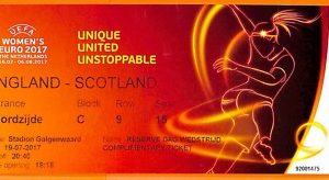 C2465-Vecchio BIGLIETTO PARTITA CALCIO- 2017 ENGLAND VS SCOTLAND