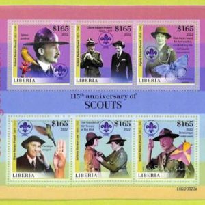 B0492 - LIBERIA - ERROR MISPERF Stamp Sheet - 2022 - Scouts
