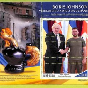 B0366 - GUINE-BISSAU-ERROR MISPERF Stamp Sheet - 2022 - Politics, BORIS JOHNSON