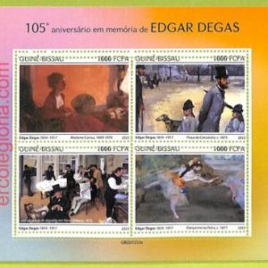 B0378 - GUINE-BISSAU - ERROR MISPERF Stamp Sheet - 2022 - Edgar Degas, ART