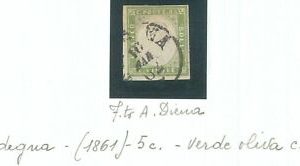 74344 - ANTICHI STATI:  SARDEGNA - Sass 13ca  Verde Oliva Chiaro - A DIENA