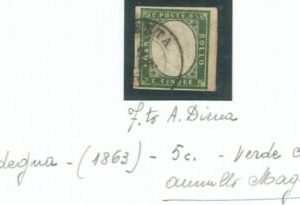 74348 - ANTICHI STATI:  SARDEGNA - Sass 13E  Verde cupo MAGENTA - A DIENA