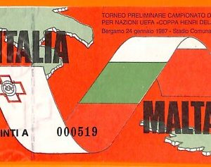 C2244- Vecchio BIGLIETTO PARTITA CALCIO- 1987 ITALIA VS MALTA