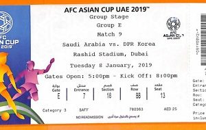 C2484-Vecchio BIGLIETTO PARTITA CALCIO- 2019 SAUDI ARABIA VS DPR KOREA