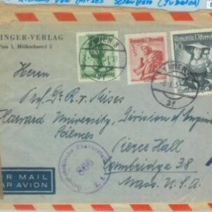88838 - AUSTRIA - POSTAL HISTORY  - CENSORED COVER to USA  1951 Judaica