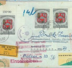 88835 - AUSTRIA - POSTAL HISTORY - REGISTERED COVER to HUNGARY opened by customs