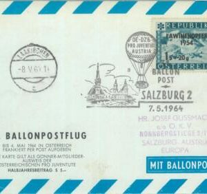 87326 - AUSTRIA - Postal History - SPECIAL FLIGHT postcard - BALLOONS  1964