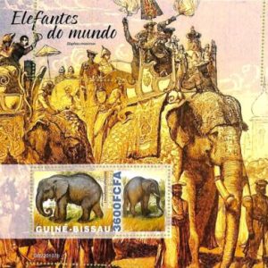 A7578 - GUINE BISSAU - ERROR MISPERF Stamp Sheet -  2022 - Animals, Elephants