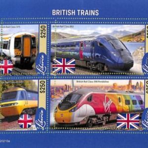 A9011 - LIBERIA - ERROR MISPERF Stamp Sheet  - 2022 - Transport, British Trains