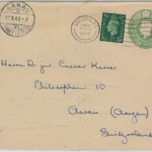 77770 - GB - Postal History - Private Print STATIONERY COVER 1949 to SWITZERLAND
