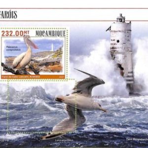 A9065 - Mozambique - ERROR MISPERF Stamp Sheet - 2021 - Lighthouses, Birds