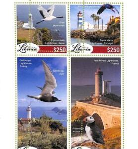 A9029 - LIBERIA - ERROR MISPERF Stamp Sheet - 2022  - Birds, Lighthouses