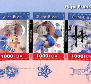 A7552 - GUINE BISSAU - ERROR MISPERF Stamp Sheet - 2021 PAPA Francisco,MEDICINE