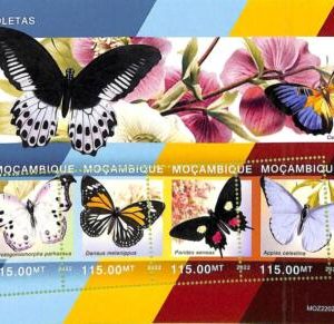 A9058 - Mozambique - ERROR MISPERF Stamp Sheet - 2022 - INSECTS, Butterflies