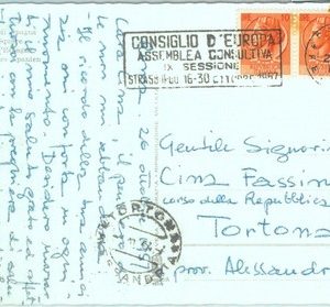 86656 - ITALY - POSTAL HISTORY - postmark on postcard 1957  EUROPA