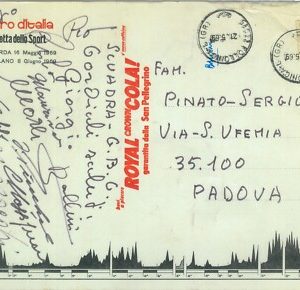 84871  - AUTOGRAFI  - GIRO CICLISTICO ITALIA 1969 : firme SQUADRA GBC