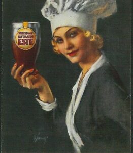 Lib1095 - CARTOLINA d'Epoca - PUBBLICITARIA Illustrata - ESTE Bianchi