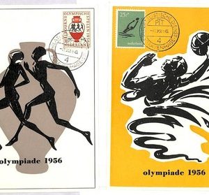 ai4067 - Netherlands - POSTAL HISTORY -4 Maximum Cards OLYMPICS Hockey - 1956