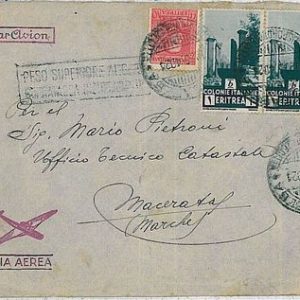 364COLONIE ITALIANE - A.O.I. ERITREA: BUSTA con bell'annullo: PESO SUPERIORE ...