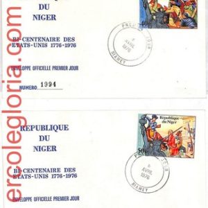 ai4088 - Niger - POSTAL HISTORY - Set 5 FDC Cover  AMERICAN  INDEPENDENCE-1976