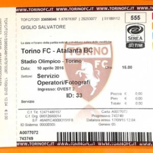 C2190- Vecchio BIGLIETTO PARTITA CALCIO - 2016 TORINO VS ATALANTA BC