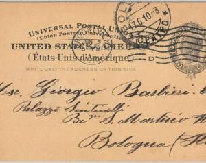 52451 - UNITED STATES - POSTAL STATIONERY CARD : Scott # UX 16 to ITALY 1910