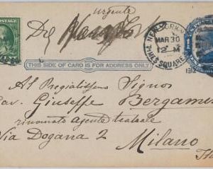 52459 - UNITED STATES - POSTAL STATIONERY CARD: Scott # UX 22 to ITALY 1912