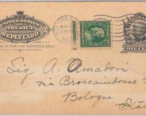 52461 - UNITED STATES - POSTAL STATIONERY CARD: Scott # UX 4 to ITALY 1912