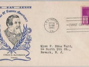 52524 - UNITED STATES - CACHET FDC COVER: Scott # 891 McCORMICK Science