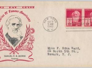52523 - UNITED STATES - CACHET FDC COVER: Scott # 890 (2) S. MORSE Science