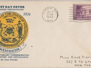 52529 - UNITED STATES - CACHET FDC COVER: Scott # 739 1934 - WISCONSIN STATE