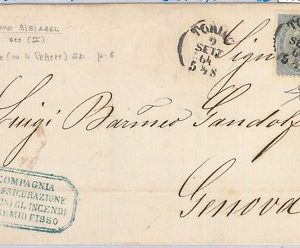 66075  - REGNO - STORIA POSTALE : 15 centesimi DE LA RUE su BUSTA - Torino SETT.