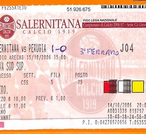 C2093- Vecchio BIGLIETTO PARTITA CALCIO - 2006 SALERNITANA VS PERUGIA
