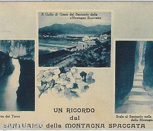 60639  - CARTOLINA d'Epoca - L'AQUILA :  SANTUARIO della MONTAGNA SPACCATA 1932