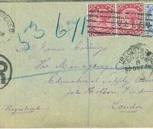01300 - MALTA - POSTAL HISTORY: REGISTERED COVER TO LONDON 1898