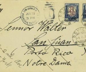 P0671 - LITHUANIA - POSTAL HISTORY - COVER from DOVILAI to PUERTO RICO!  1931