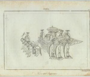 84890 - CHINA  - VINTAGE Italian Engraving - 1800's  EMPEROR'S CARRIAGE