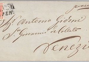 ANTICHI STATI:  LOMBARDO VENETO : BUSTA con annullo TREVISO di 30 mm!!