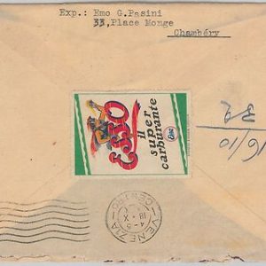 51120 -  POSTAL HISTORY - Italian POSTER STAMP on French  COVER : ESSO auto CARS