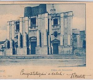 44269 CARTOLINA d'Epoca - CATANIA Città - CHIESA BENEDETTINI 1902