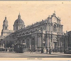 44273  CARTOLINA d'Epoca - CATANIA Città - PIAZZA DUOMO - TRAM