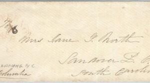 72329 - UNITED STATES USA - PREPHILATELIC Cover:  Scuppernong , N.C.  1800s