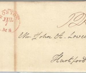 72363 -  UNITED STATES USA - PREPHILATELIC Cover:  BOSTON  1824  12 1/2  cents